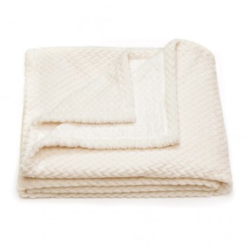 Manta Haryana Ivori de tacto suave en tono marfíl - 130x170cm