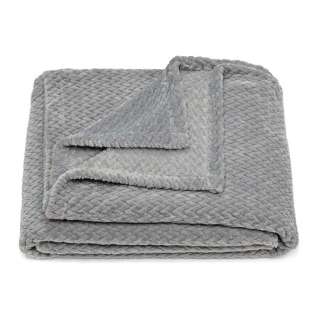 Manta Haryana Grey de tacto suave en tono gris - 130x170cm