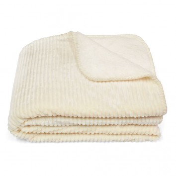 Manta Chennai Natural de tacto suave en tono marfíl - 130x170cm