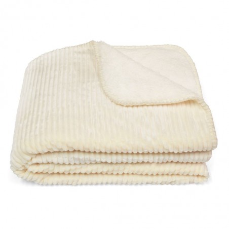 Manta Chennai Natural de tacto suave en tono marfíl - 130x170cm