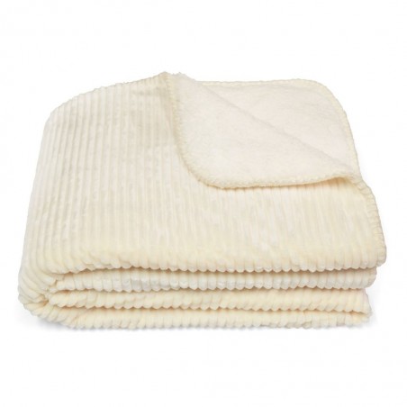 Manta Chennai Natural de tacto suave en tono marfíl - 130x170cm