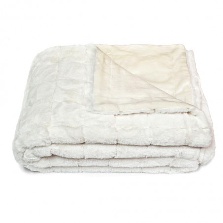Manta Bombaim de tacto suave en tono blanco - 150x200cm