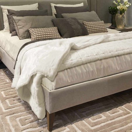 Manta Bombaim de tacto suave en tono blanco - 150x200cm