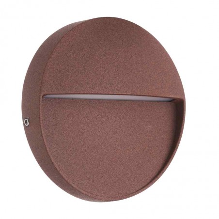 Aplique pared exterior redondo 16cm marrón - led 6W