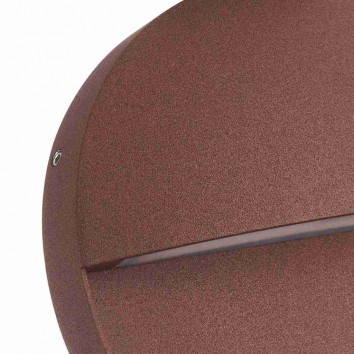 Aplique pared exterior redondo 16cm marrón - led 6W 2