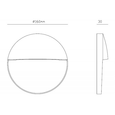 Aplique pared exterior redondo 16cm marrón - led 6W