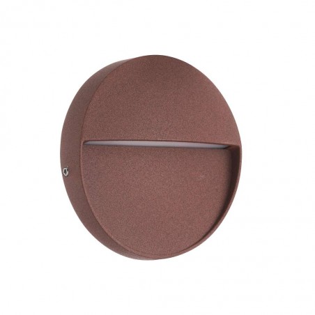 Aplique pared exterior redondo 11cm marrón - led 3W