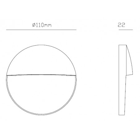 Aplique pared exterior redondo 11cm marrón - led 3W
