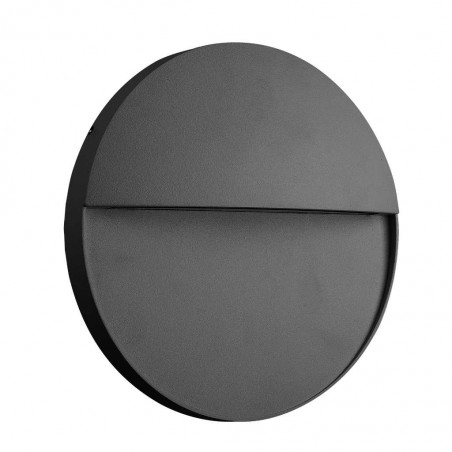 Aplique pared exterior redondo 16cm gris oscuro - led 6W