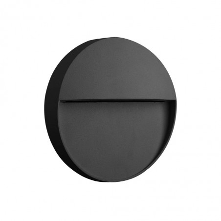 Aplique pared exterior redondo 11cm gris oscuro - led 3W