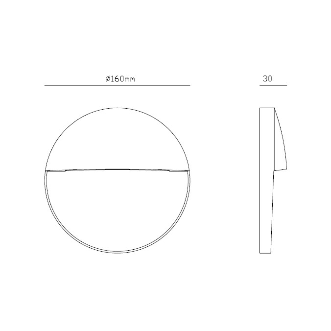 Aplique pared exterior redondo 16cm color blanco - led 6W