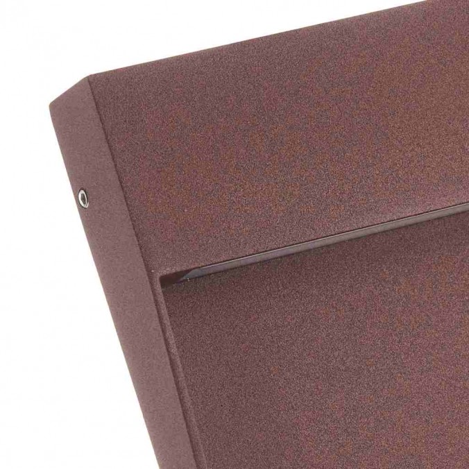 Aplique pared exterior cuadrado 16cm marrón - led 6W