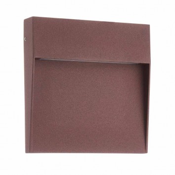 Aplique pared exterior cuadrado 16cm marrón - led 6W