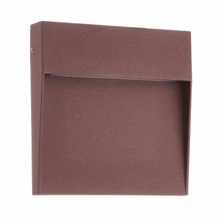 Aplique pared exterior cuadrado 16cm marrón - led 6W