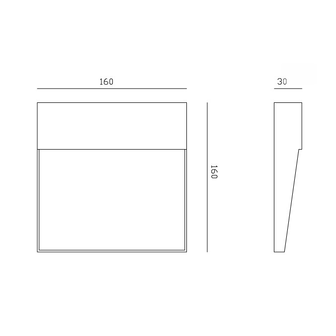 Aplique pared exterior cuadrado 16cm marrón - led 6W