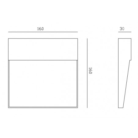 Aplique pared exterior cuadrado 16cm marrón - led 6W