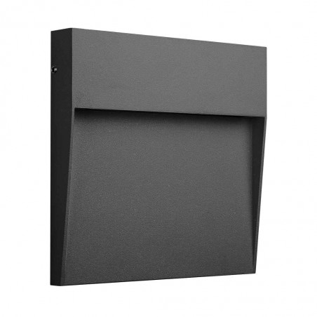 Aplique pared exterior cuadrado 16cm gris oscuro - led 6W