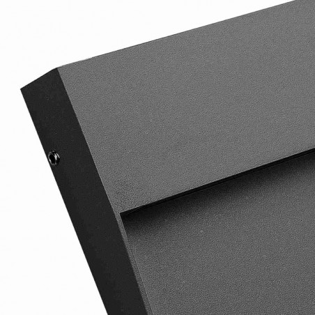 Aplique pared exterior cuadrado 10,5cm gris oscuro - led 3W