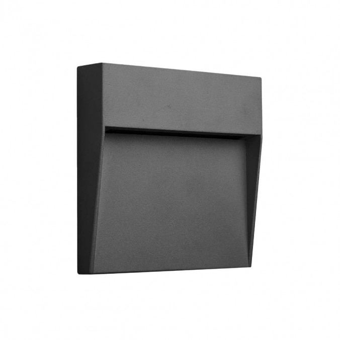 Aplique pared exterior cuadrado 10,5cm gris oscuro - led 3W