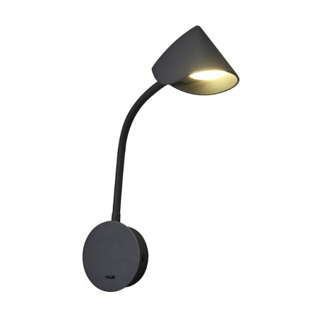 Aplique de lectura con luz led serie GOA negro