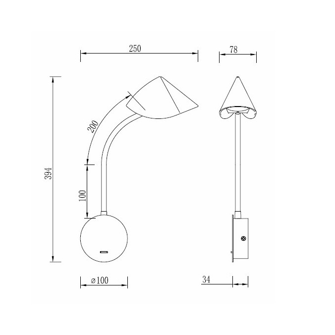 Aplique de lectura con luz led serie GOA blanco