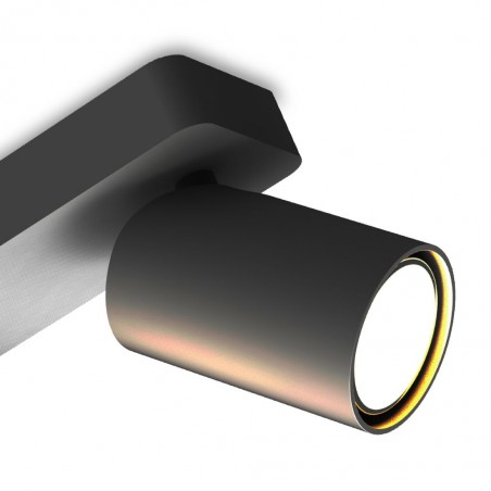 Regleta 2 focos orientables techo o pared serie SAL negro