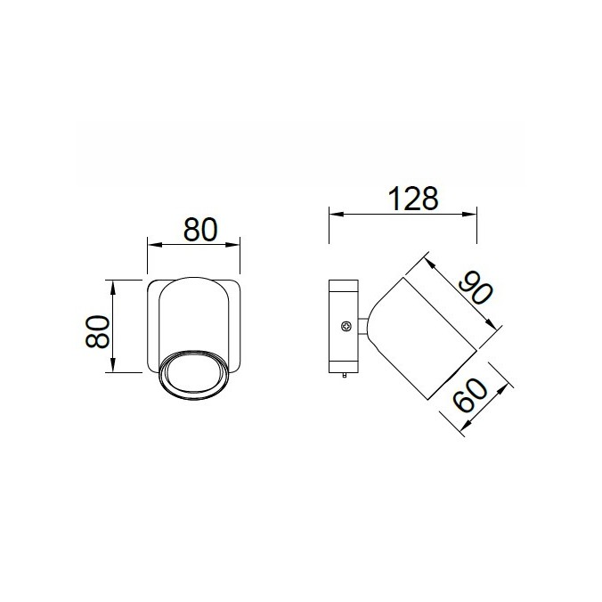 Aplique con foco orientable serie SAL negro con interruptor