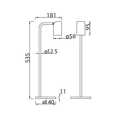Lámpara sobremesa 53,5cm con foco orientable serie SAL blanco