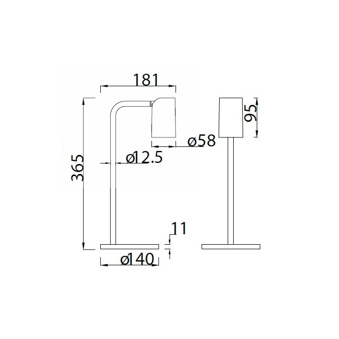 Lámpara sobremesa 36,5cm con foco orientable serie SAL blanco Lámpara sobremesa 36,5cm con foco orientable serie SAL blanco