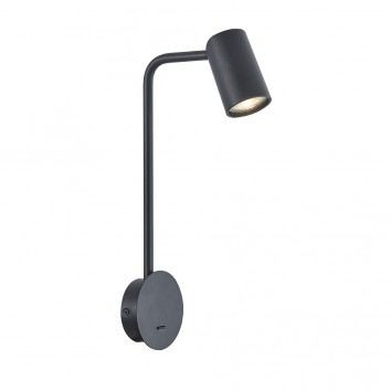Aplique de pared con foco orientable serie SAL negro con interruptor