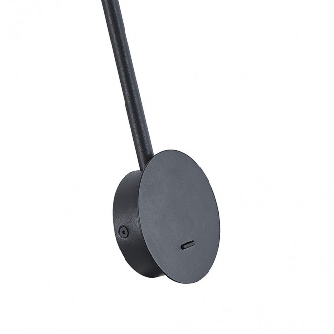 Aplique de pared con foco orientable serie SAL negro con interruptor