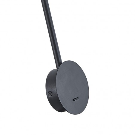 Aplique de pared con foco orientable serie SAL negro con interruptor