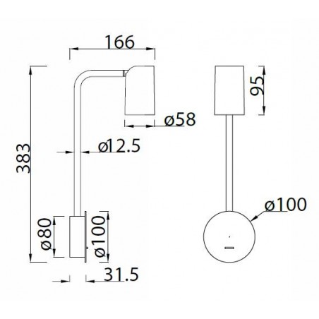 Aplique de pared con foco orientable serie SAL blanco con interruptor