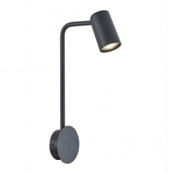 Aplique de pared con foco orientable serie SAL negro sin interruptor