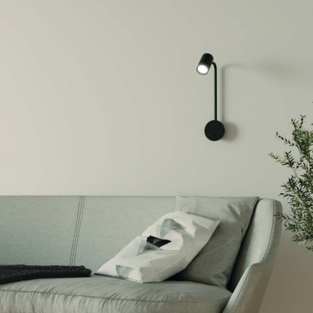Aplique de pared con foco orientable serie SAL negro sin interruptor