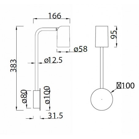 Aplique de pared con foco orientable serie SAL blanco sin interruptor
