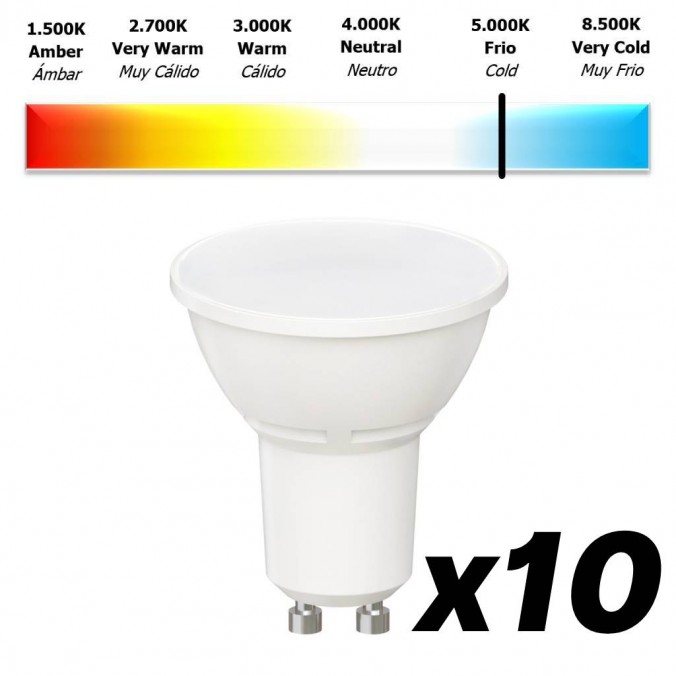 Bombilla LED - GU10 6W 110º SMD FROSTED COVER 5000K