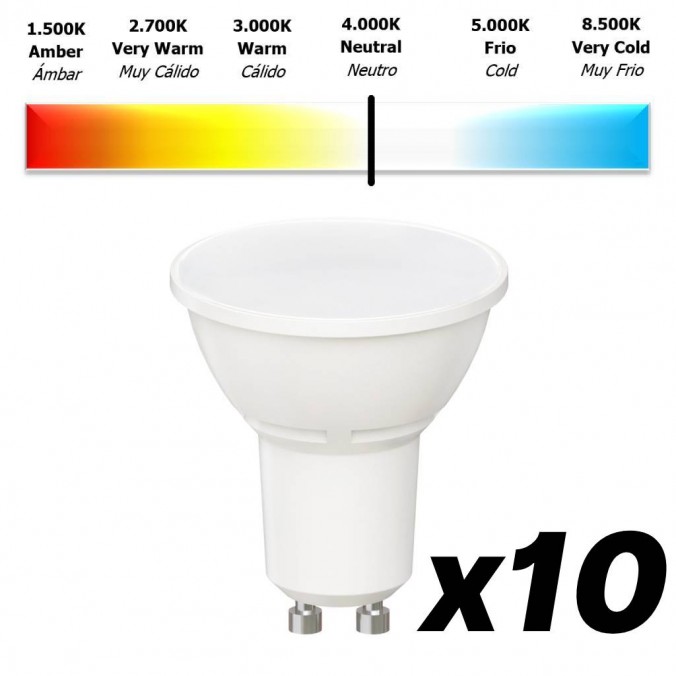 Bombilla LED - GU10 6W 110º SMD FROSTED COVER 4000K