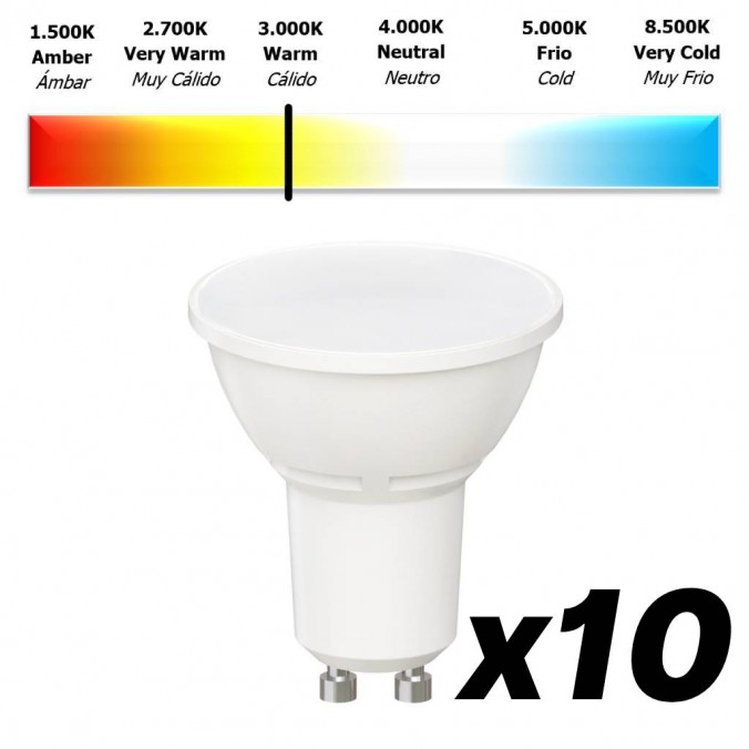 Bombilla LED - GU10 6W 110º SMD FROSTED COVER 3000K