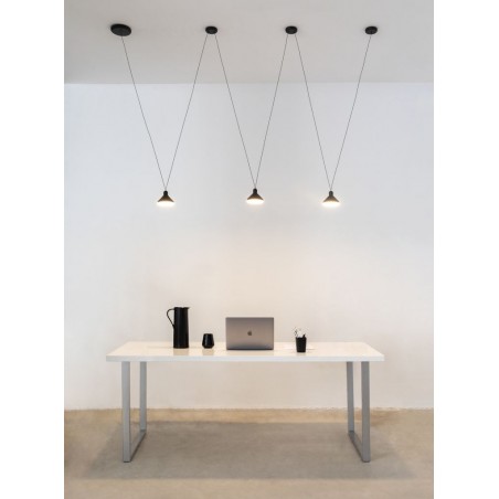 Lámpara colgante de techo zig-zag 3 luces LED