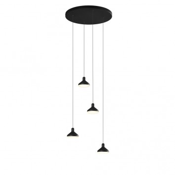 Lámpara colgante de techo redonda 4 luces LED