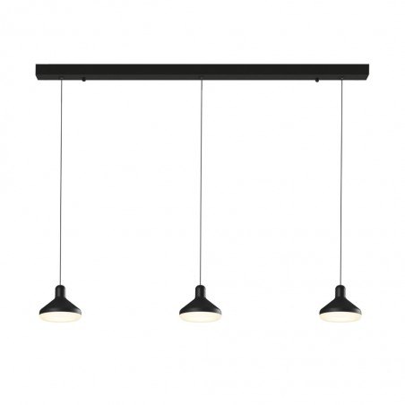 Lámpara de techo lineal con 3 luces LED colgantes