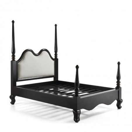 Cama de estilo clásico madera caoba en negro 160x215x208h