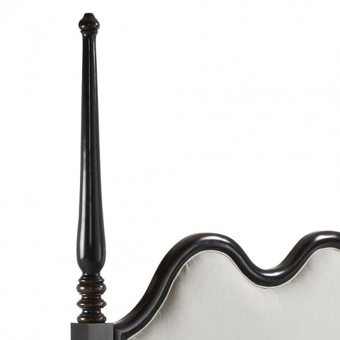 Cama de estilo clásico madera caoba en negro 160x215x208h