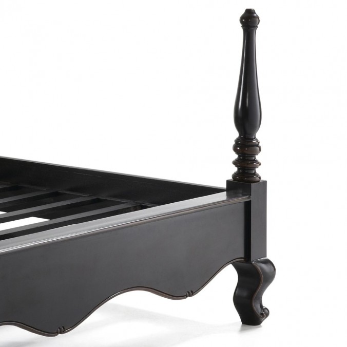 Cama de estilo clásico madera caoba en negro 160x215x208h