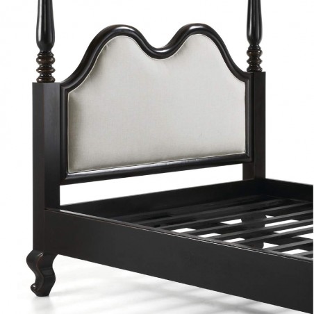 Cama de estilo clásico madera caoba en negro 160x215x208h