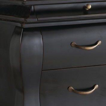 Cómoda de estilo neoclásico madera caoba en negro 110x55x80h 2