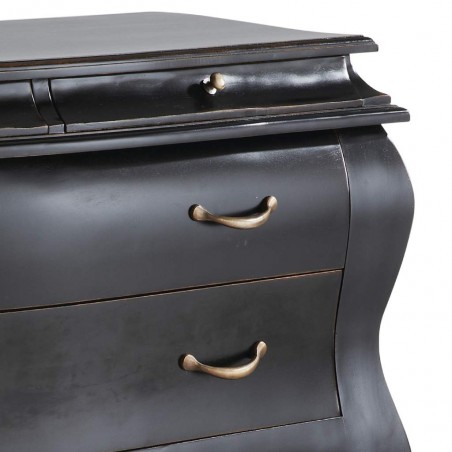 Cómoda de estilo neoclásico madera caoba en negro 110x55x80h