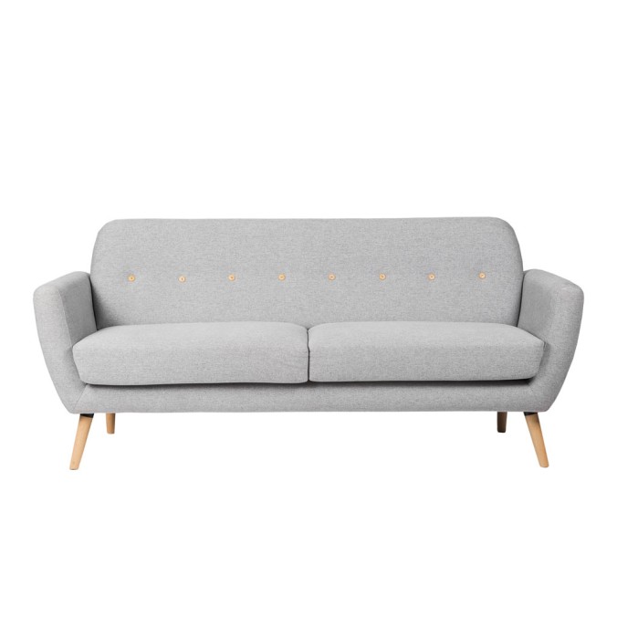 Sofá tres plazas serie POP LIGHT GREY 197x74x89h