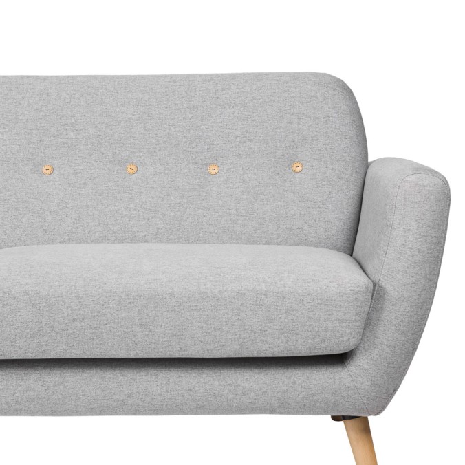 Sofá tres plazas serie POP LIGHT GREY 197x74x89h